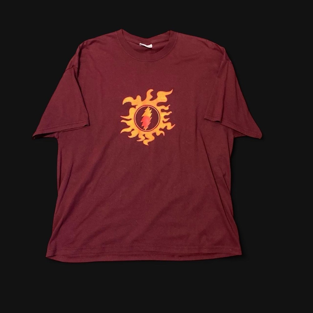 Vintage 00s Hanes 50/50 center flame hit tee maroon XL/22.5